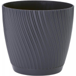 FORM PLASTIC Gėlių vazonas Mika su padėklu 19 cm, juodas