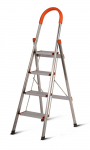 Kopėčios HERVIN EQUIPMENT, alium. buitinės, 4 pakopų, platūs laipteliai, ergonomi&scaron;ka rankena, 1510 mm, CL-ER4