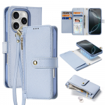 Dux Ducis Lawa Leather dėklas skirtas Apple iPhone 16 Pro Max su Detachable Magnetic Wallet - mėlynos spalvos