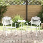 Sodo Kėdė 2 pcs Balta 55 x 56,5 x 91cm Aliuminis