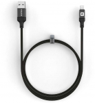 Evelatus MFI Sertificēts USB-A uz Lightning Kabelis 1.2M 3.2A Alumīnija Pī&scaron;ana Melns