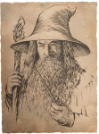 Plakatas Weta Workshop Žiedų valdovas &ndash; Gandalfo portretas Pilkos statulos meno spaudinys