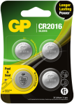 GP Battery GP - ličio elementų baterijos CR2016, 3 V, su apsauginiu sandarikliu, 4 vnt. pakuotėje
