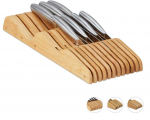 Relaxdays Bonideco Peilių padėklas 5x14,5x40cm., &scaron;viesiai rudos spalvos