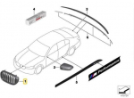 BMW 7 serija G11 G12 M Performance blizgus juodas priekinis de&scaron;inysis groteles ORIGINALUS
