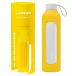 Gertuvė Wessper B1 motyvacinis 1000 ml stiklinis buteliukas su matavimo taurele, skirtas fitnesui, užplombuotas