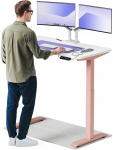 Elektrinis reguliuojamo auk&scaron;čio stalas Desktronic HomeOne Rožinis/Baltas, 120x60cm, Dvigubas motoras, USB ir USB-C įkrovimo lizdai