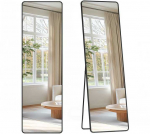 Songmics Stačiakampis viso ilgio veidrodis 150 x 40 cm juodos spalvos ra&scaron;alu
