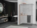 Walk-in du&scaron;o sienelė Mexen Kioto+ su lentynėle, Rose Gold/juodas frame, 70 x 200 cm