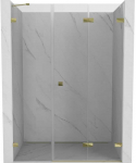 Gold Du&scaron;o durys Mexen Lunar-F, sulankstomos, de&scaron;inė, 120 cm, transparent/auksinis