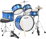 Vaikų būgnų rinkinys, 5 dalių, mėlynas, pradedantiesiems, mažyliams, muzikinis instrumentas