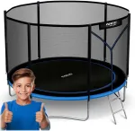 Lauko trampolinas 183 cm su apsauginiu tinklu ir kopėčiomis, sodo trampolinas, vaiki&scaron;kas trampolinas, apvalus trampolinas