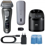 Braun 9675CC Barzdaskutė Series 9 PRO+ Clean&Charge +Power Case / pilkas