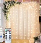 Happy people DU-19 &scaron;iltai baltų lempučių girlianda 3x3, 8 skirtingi rėžimai, su pulteliu