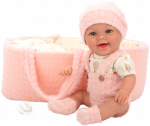 Arias kūdikio lėlė mergaitė 33 cm su rožine ne&scaron;ykle ir čiulptuku