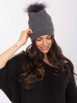 Wool Fashion Italia Czapka-AT-CZ-171701.37-ciemny pilka