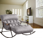 Dvigubas sūpuoklės krėslas su juodu metaliniu rėmu - pilkas