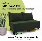 Sofa Meb & Podrez Dvivietis i&scaron;skleidžiamas sofos Simple X Mini, Podrez, turkio-žalios spalvos