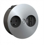 BACHMANN TWIST 1xUTE 1xUSB įkroviklis, nerūdijančio plieno imitacijos AEH, 2 m