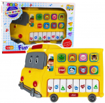 Edukacinis pianinas "Autobusas" vaikams, geltonas