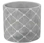 Polnix Dekoratyvinis gėlių vazonas Etno D14cm H13cm keraminis/pilkas