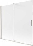 Vonios sienelė Mexen Velar, 170 x 150 cm, Brushed nickel/matinis stiklas