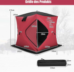 Bonideco Select Raudona poledinės žūklės palapinė, 190x190x171 cm, 10,5kg