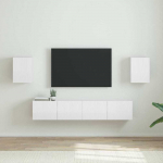 TV staliukas TV sieninė spintelė 2 pcs Blizgus baltas 30 x 31 x 40 cm