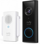 eufy Security Video Doorbell S220 bevielis 2K vaizdo durų skambutis su gongu, juodas