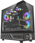 DarkFlash DS950V computer case with display (juodas) + 6 fans