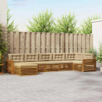 Sofa Lauko sofos komplektas su pagalve 7 pcs Natūralus ir bežinis