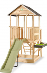 EXIT Panorama 550 wooden playhouse with slide, mud kitchen and sandpit