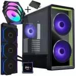 Lian Li LANCOOL 217 INF PC-Geh&auml;use Bundle + HydroShift II LCD-S 360TL AIO + 3x UNI FAN SL-INF 120 Reverse Blade L&uuml;fter - juodas