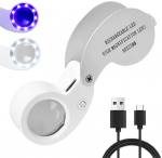 Led uv juvelyrinis didinamasis stiklas, sulankstomas, įkraunamas per usb, skirtas skaitymui