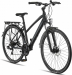 Licorne Bike hibridinis dviratis, 28 colių, aliuminio rėmas, diskiniai stabdžiai, 21 pavara