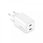 Telforceone Forever TC-08-45CC GaN PD charger 2x USB-C 45W baltas