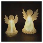 Emos Christmas paper angels with stand, 2 pcs, 28/38 cm, inner