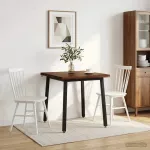 70 x 70 x 75 cm Kietos akacijos mediena Tamsiai ruda ir juoda