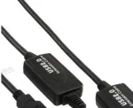 InLine USB 2.0 aktyvus signalo kartotuvo kabelis A tipo vyri&scaron;kas / A tipo moteri&scaron;kas, 20 m, USB A, USB A, USB 2.0, vyri&scaron;kas/moteri&scaron;kas, juodas