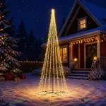 LED kalėdinė eglutė 485 cm 3000 LED &Scaron;ilta balta Plienas Juoda