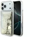 Dėklas Guess Liquid Glitter 4G Charms do iPhone 18 Pro Max / 17 Pro Max auksinė