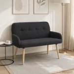 Dvivietė sofa su medžio masyvo kojelėmis Tamsiai pilka Boucl&eacute;