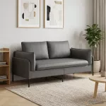 Dvita&scaron;kė sofa 2 vietos Tamsiai pilka 188 x 81 x 89 cm Aksomas