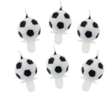 Futbolo kamuolys, torto žvakių rinkinys, 6 vnt.