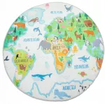 Chemex Dywan KIDS 160 MAPA świata vaikams dziecięcy świat pluszowy koło 160x160
