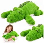 Lean Toys Plush Crocodile Cuddly Toy with Weighted Paws &ndash; Žalias, 45 cm