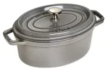 Ovalus ketaus puodas Staub - 2,35 l, grafito spalvos