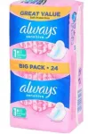 Always Ultra Sensitive Normal paketai su sparneliais, 24 vnt.
