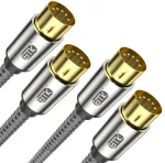 Stiprintuvas Emk midi kabelis, 5 kontaktų nailono pintas midi kabelis, suderinamas su midi klaviatūra, sintezatoriumi, gitaros multiefektais, sempleriu, i&scaron;orine garso plok&scaron;te, garso mik&scaron;eriu, garso stiprintuvu (2 vnt., 1 m)