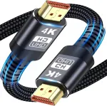 Hdmi kabelis, 4k hdmi kabelis 2m/6.6ft, itin greitas pintas hdmi laidas palaiko 4k@60hz, arc, hdr, 3d, ethernet, suderinamas su visais hdmi įrenginiais